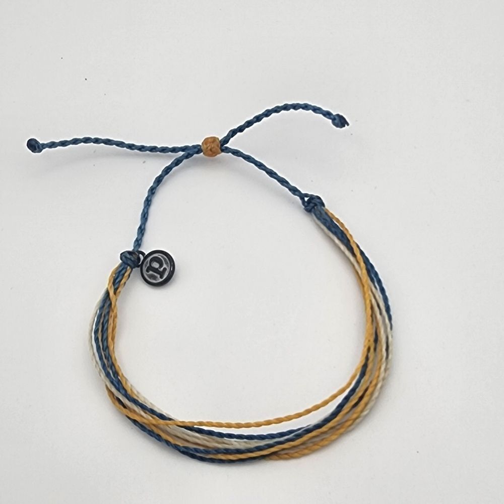 Pura Vida Blue, Yellow, & Cream Cord Bracelet